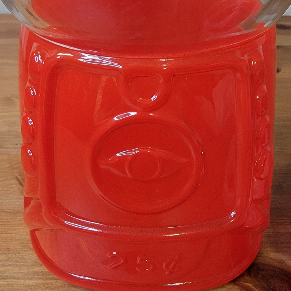 Red Glass and Ceramic Target Bullseye Candy Jar - Collectible - Popular - Picture 4 of 9